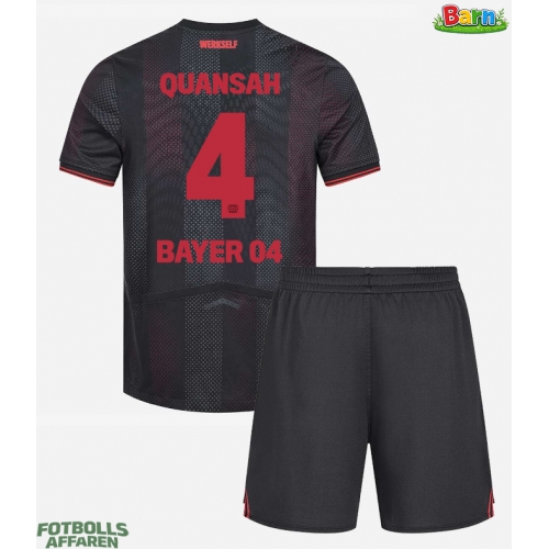 Bayer Leverkusen Jarell Quansah #4 Hemmaställ Barn 2025-26 Kortärmad (+ Korta byxor)